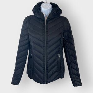 Michael Kors Womens Packable Puffer Down Coat | XS | Black | Hooded
